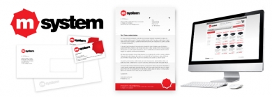 M-System logo, vizitky, tiskoviny, web, eshop